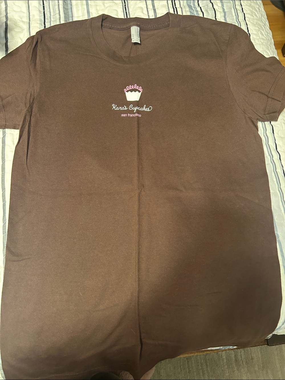 American Apparel Brown Short Sleeve Tee with Pink Cupcake Logo